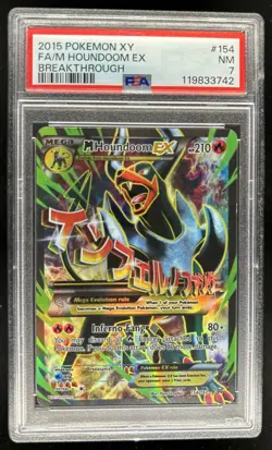 2015 Pokemon XY BREAKthrough Mega Houndoom #154/162 PSA 7 - Image 1