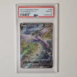 2022 Pokemon Aerodactyl V Full Art Holo Lost Origin #180/196 PSA 8 - Image 1