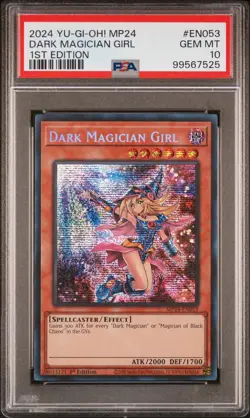 Dark Magician Girl Yugioh 2024 MP24-EN053 Prismatic Secret Rare 1st PSA 10 - Image 1
