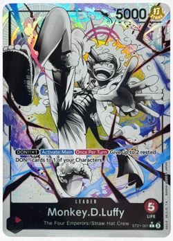 One Piece Monkey D Luffy Starter Deck EX Gear 5 ST21-001 English Leader Parallel - Image 1