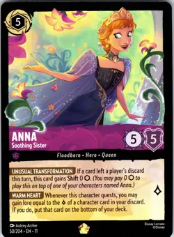 Disney Lorcana Anna - Soothing Sister Winterspell Legendary #50/204 NM - Image 1