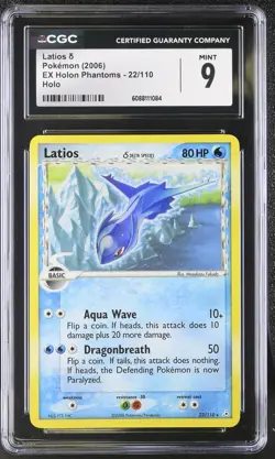 CGC 9 MINT Latios 2006 EX Holon Phantoms 22/110 Holo Pokemon Card - Image 1