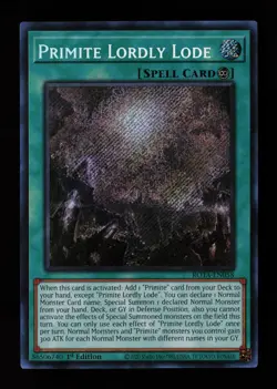 Primite Lordly Lode ROTA-EN058 Secret Rare Rage of the Abyss Yu-Gi-Oh Card - Image 1