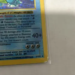 Pokemon TCG - Shadowless Blastoise 2/102 - Shadowless Holo Rare Base Set Card - Image 3