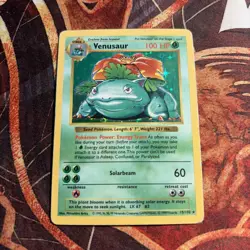 1999 Pokemon TCG Venusaur Holo Rare Shadowless Card 15/102 Base Set Vintage MP - Image 1
