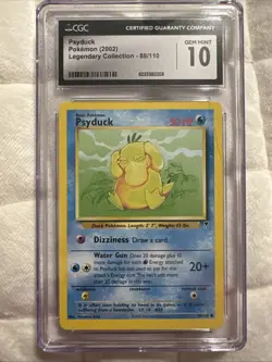 Psyduck CGC 10 Gem Mint Legendary Collection 88/110 Pokemon Card 2002 Rare - Image 1