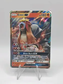 Pokemon TCG Entei GX Shining Legends 10/73 Holo Ultra Rare Near Mint - Image 1