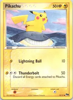 2007 TCG CARD SERIES POP 5 PIKACHU NON-HOLO #12 - Image 1
