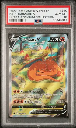 2022 Pokemon Swsh Black Star Promo Charizard V Ultra-Premium PSA 10 #260 - Image 1