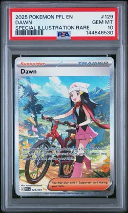 2025 POKEMON PFL EN-PHANTASMAL FLAMES SPECIAL ILLUSTRATION RARE #129 DAWN PSA 10 - Image 1