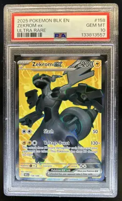 2025 Pokemon Black Bolt Zekrom ex Ultra Rare #158/086 PSA 10 - Image 1