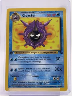 CLOYSTER 1999 POKEMON ORIGINAL FOSSIL 1ST EDITION UNCOMMON 32/62 Q2045 - Image 1