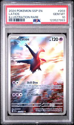 2024 POKEMON SSP EN-SURGING SPARKS ILLUSTRATION RARE #203 LATIOS PSA 10 - Image 1