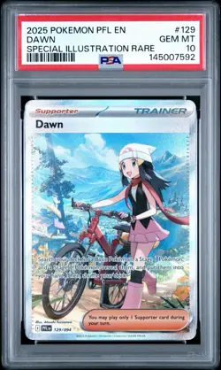 2025 POKEMON PFL EN-PHANTASMAL FLAMES SPECIAL ILLUSTRATION RARE #129 DAWN PSA 10 - Image 1
