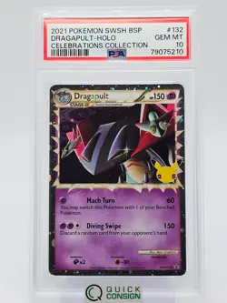 DRAGAPULT 2021 POKEMON SWSH BSP HOLO SWSH132 PSA 10 Q0465 - Image 1