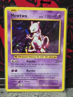 2016 Pokemon Evolutions Mewtwo Cracked Ice Holo 51/108 Rare Psychic Type - Image 1