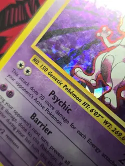 2016 Pokemon Evolutions Mewtwo Cracked Ice Holo 51/108 Rare Psychic Type - Image 3