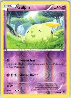 Gulpin 37/119 Common Phantom Forces Pokemon Reverse Holo NM - Image 1
