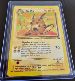 Raichu Pokemon Fossil Set Non-Holo Rare 29/62 (1999-2000 3rd Print Variant) - Image 1