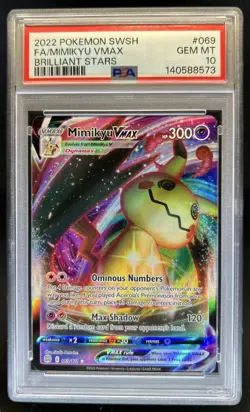 2022 Pokemon SWSH Brilliant Stars Mimikyu VM Full Art #069/172 PSA 10 - Image 1