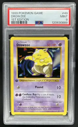 1999 Pokemon 1st Edition Drowzee #49/102 PSA 9 - Image 1