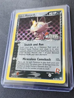 Rocket's Meowth 46/109 EX Team Rocket Returns Pokemon Reverse Holo - MP - Image 2