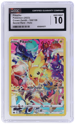 2023 Pokemon Sword and Shield Crown Zenith Pikachu #160 CGC 10 - Image 1