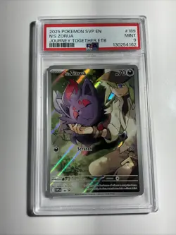 PSA 9 N’s Zorua #189 SVP EN Journey Together Pokemon PC ETB Promo - Image 1