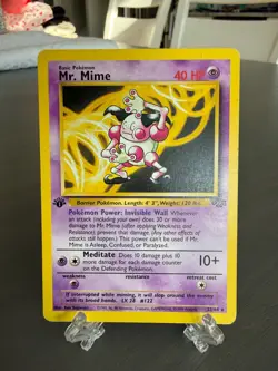 Pokemon TCG Mr. Mime Jungle 22/64 Regular 1st Edition Rare - Image 1