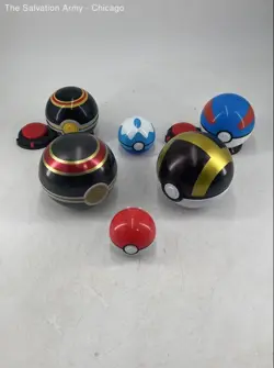 Pokemon Multicolor Collectible Classic Toys Pokeball Tin Lot Of 6 - Image 1