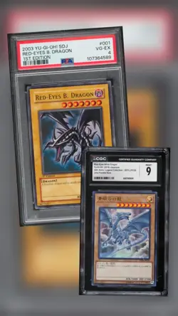 Yu-Gi-Oh! 2003 Graded Red-Eyes B. Dragon & Blue-Eyes White Dragon Ultra Rare Lot - Image 1