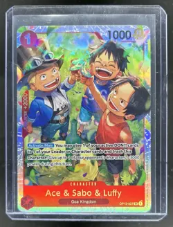 2025 One Piece Carrying On His Will Ace & Sabo Luffy Super Rare #OP13-007 - Image 1