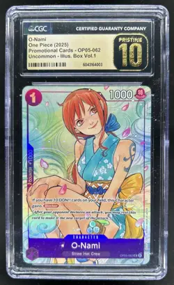 2025 One Piece Awakening of the New Era O-Nami Uncommon OP05-062 CGC 10 Pristine - Image 1