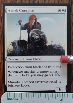 AURIOK CHAMPION : MTG altered-art magic card : with Redhead, Warrior Babe! - Image 1