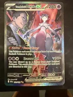 Pokemon TCG Destined Rivals Team Rockets Mewtwo EX Card 231/182 - Image 1