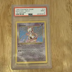 Pokemon Mewtwo TCG Base Set Holo Card 10/102 1st Edition Rare Mint Condition - Image 1