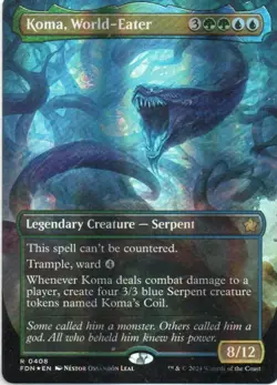 MTG: Foundations: Mana Foil Borderless Koma, World-Eater: LP Condition - Image 1