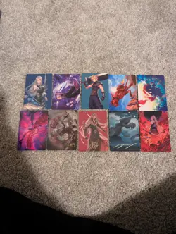 Final Fantasy MTG Art Series Lot (10) Sephorith Gold Stamp Cloud Vivi Red XIII - Image 1