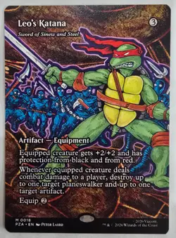 Leo's Katana (Sword of Sinew and Steel) MTG TMNT 0018 Mythic Borderless - Image 1