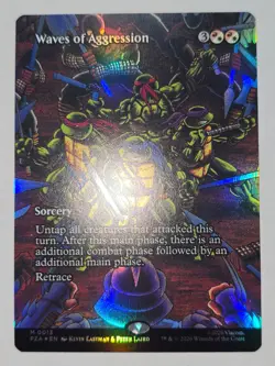Waves of Agression MTG TMNT 0013 Mythic Borderless Foil - Image 1