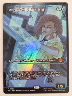April O'Neil, Hacktivist MTG TMNT 0282 Mythic Borderless Foil - Image 1