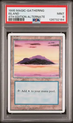 MTG - Island - ALTERNATE 4th Edition Magic - Graded PSA 9 - Image 1