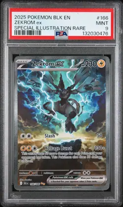 2025 POKEMON BLK EN-BLACK BOLT SPECIAL ILLUSTRATION RARE #166 ZEKROM EX PSA 9 - Image 1