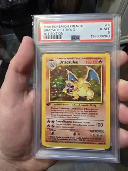 1999 Pokemon FRENCH 1st Edition Base Set Dracaufeu Charizard Holo 4/102 PSA 6 - Image 1