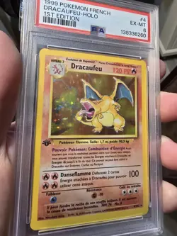 1999 Pokemon FRENCH 1st Edition Base Set Dracaufeu Charizard Holo 4/102 PSA 6 - Image 3