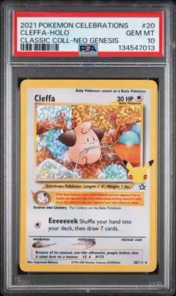 2021 POKEMON CELEBRATIONS CLASSIC COLLECTION #20 CLEFFA-HOLO PSA 10 - Image 1