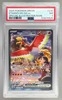 133870525 Ethan's Ho-Oh ex 2025 Pokemon Destined Rivals #230 SIR PSA 7 - Image 1