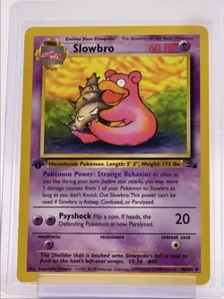 SLOWBRO 1999 POKEMON ORIGINAL FOSSIL 1ST EDITION UNCOMMON B 43/62 Q2045 - Image 1