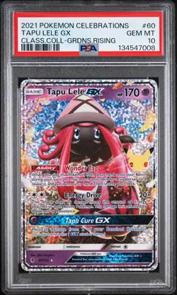 2021 POKEMON CELEBRATIONS CLASSIC COLLECTION #60 TAPU LELE GX PSA 10 - Image 1