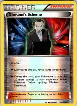 Giovanni's Scheme 138/162 XY - BREAKthrough Pokemon TCG NM Reverse Holo - Image 1